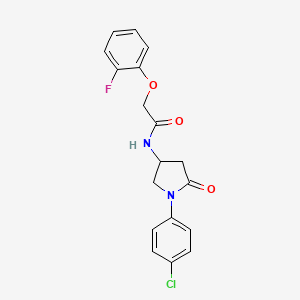 molecular formula C18H16ClFN2O3 B2439121 N-(1-(4-chlorophenyl)-5-oxopyrrolidin-3-yl)-2-(2-fluorophenoxy)acetamide CAS No. 905666-92-4
