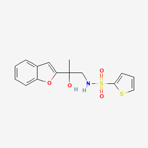 molecular formula C15H15NO4S2 B2439128 N-(2-(benzofuran-2-yl)-2-hydroxypropyl)thiophene-2-sulfonamide CAS No. 2034270-17-0