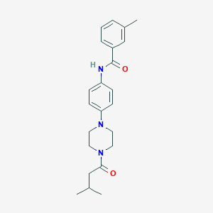 molecular formula C23H29N3O2 B243913 3-methyl-N-{4-[4-(3-methylbutanoyl)-1-piperazinyl]phenyl}benzamide 