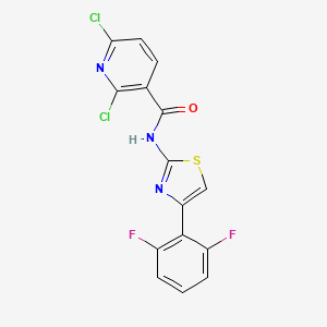 molecular formula C15H7Cl2F2N3OS B2439130 2,6-dichloro-N-[4-(2,6-difluorophenyl)-1,3-thiazol-2-yl]pyridine-3-carboxamide CAS No. 1808869-08-0