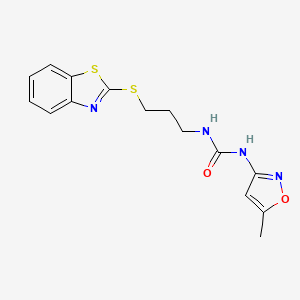 molecular formula C15H16N4O2S2 B2439136 1-(3-(Benzo[d]thiazol-2-ylthio)propyl)-3-(5-methylisoxazol-3-yl)urea CAS No. 899741-20-9