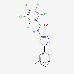 molecular formula C19H16Cl5N3OS B2439137 N-[5-(1-金刚烷基)-1,3,4-噻二唑-2-基]-2,3,4,5,6-五氯苯甲酰胺 CAS No. 392240-55-0