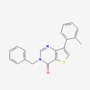 molecular formula C20H16N2OS B2439142 3-benzyl-7-(o-tolyl)thieno[3,2-d]pyrimidin-4(3H)-one CAS No. 1207006-05-0