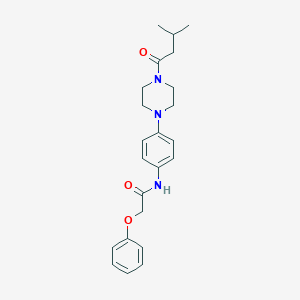 molecular formula C23H29N3O3 B243915 N-{4-[4-(3-methylbutanoyl)-1-piperazinyl]phenyl}-2-phenoxyacetamide 