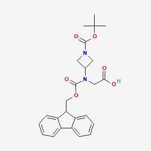 molecular formula C25H28N2O6 B2439151 N-(((9H-芴-9-基)甲氧羰基)-N-(1-(叔丁氧羰基)氮杂环丁-3-基)甘氨酸 CAS No. 1463524-95-9