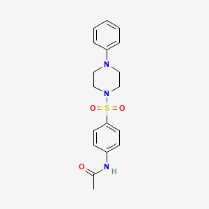 molecular formula C18H21N3O3S B2439166 N-{4-[(4-phenylpiperazin-1-yl)sulfonyl]phenyl}acetamide CAS No. 321531-92-4
