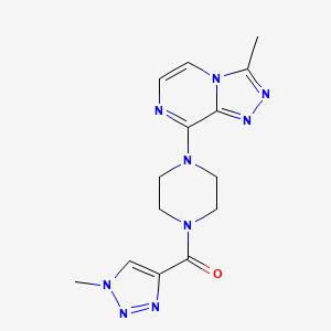 molecular formula C14H17N9O B2439169 (1-methyl-1H-1,2,3-triazol-4-yl)(4-(3-methyl-[1,2,4]triazolo[4,3-a]pyrazin-8-yl)piperazin-1-yl)methanone CAS No. 1904302-02-8