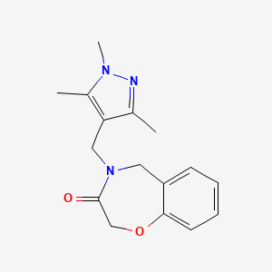 molecular formula C16H19N3O2 B2439179 4-[(1,3,5-trimethyl-1H-pyrazol-4-yl)methyl]-4,5-dihydro-1,4-benzoxazepin-3(2H)-one CAS No. 1396767-39-7