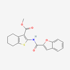 molecular formula C19H17NO4S B2439180 Methyl 2-(benzofuran-2-carboxamido)-4,5,6,7-tetrahydrobenzo[b]thiophene-3-carboxylate CAS No. 868154-05-6