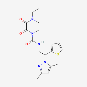 N-(2-(3,5-dimethyl-1H-pyrazol-1-yl)-2-(thiophen-2-yl)ethyl)-4-ethyl-2,3-dioxopiperazine-1-carboxamide