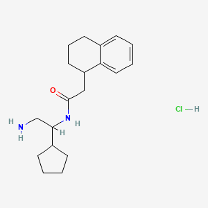 molecular formula C19H29ClN2O B2439197 N-(2-氨基-1-环戊基乙基)-2-(1,2,3,4-四氢萘-1-基)乙酰胺；盐酸盐 CAS No. 2418722-52-6