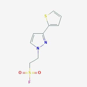 molecular formula C9H9FN2O2S2 B2439199 2-(3-Thiophen-2-ylpyrazol-1-yl)ethanesulfonyl fluoride CAS No. 2249521-90-0