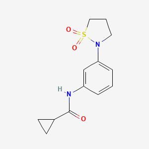 molecular formula C13H16N2O3S B2439205 N-(3-(1,1-dioxidoisothiazolidin-2-yl)phenyl)cyclopropanecarboxamide CAS No. 900005-25-6