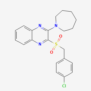 molecular formula C21H22ClN3O2S B2439206 2-(氮杂环庚-1-基)-3-((4-氯苄基)磺酰基)喹喔啉 CAS No. 1115338-24-3