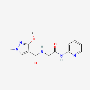 3-methoxy-1-methyl-N-(2-oxo-2-(pyridin-2-ylamino)ethyl)-1H-pyrazole-4-carboxamide