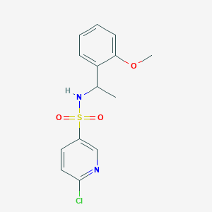 molecular formula C14H15ClN2O3S B2439215 6-chloro-N-[1-(2-methoxyphenyl)ethyl]pyridine-3-sulfonamide CAS No. 1008423-95-7
