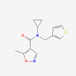 molecular formula C13H14N2O2S B2439220 N-环丙基-5-甲基-N-(噻吩-3-基甲基)异恶唑-4-甲酰胺 CAS No. 1428357-16-7
