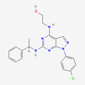 2-((1-(4-chlorophenyl)-6-((1-phenylethyl)amino)-1H-pyrazolo[3,4-d]pyrimidin-4-yl)amino)ethanol