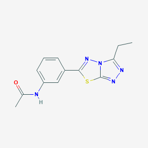molecular formula C13H13N5OS B243923 N-[3-(3-ethyl[1,2,4]triazolo[3,4-b][1,3,4]thiadiazol-6-yl)phenyl]acetamide 