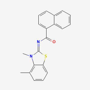 molecular formula C20H16N2OS B2439237 (E)-N-(3,4-二甲基苯并[d]噻唑-2(3H)-亚甲基)-1-萘甲酰胺 CAS No. 865544-03-2