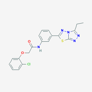 molecular formula C19H16ClN5O2S B243924 2-(2-chlorophenoxy)-N-[3-(3-ethyl[1,2,4]triazolo[3,4-b][1,3,4]thiadiazol-6-yl)phenyl]acetamide 