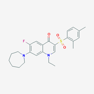 molecular formula C25H29FN2O3S B2439247 7-氮杂环庚-1-基-3-[(2,4-二甲苯基)磺酰基]-1-乙基-6-氟喹啉-4(1H)-酮 CAS No. 892779-40-7