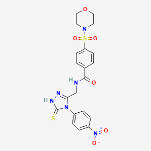 molecular formula C20H20N6O6S2 B2439250 4-(morpholin-4-ylsulfonyl)-N-{[4-(4-nitrophenyl)-5-thioxo-4,5-dihydro-1H-1,2,4-triazol-3-yl]methyl}benzamide CAS No. 392247-79-9