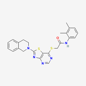 molecular formula C24H23N5OS2 B2439251 2-((2-(3,4-dihydroisoquinolin-2(1H)-yl)thiazolo[4,5-d]pyrimidin-7-yl)thio)-N-(2,3-dimethylphenyl)acetamide CAS No. 1189892-43-0