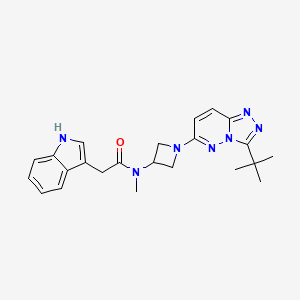 molecular formula C23H27N7O B2439257 N-(1-{3-叔丁基-[1,2,4]三唑并[4,3-b]哒嗪-6-基}氮杂环丁-3-基)-2-(1H-吲哚-3-基)-N-甲基乙酰胺 CAS No. 2201738-40-9