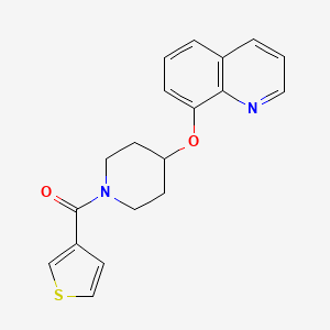 molecular formula C19H18N2O2S B2439259 (4-(Quinolin-8-yloxy)piperidin-1-yl)(thiophen-3-yl)methanone CAS No. 1903404-55-6