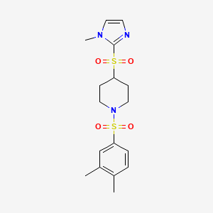 1-((3,4-dimethylphenyl)sulfonyl)-4-((1-methyl-1H-imidazol-2-yl)sulfonyl)piperidine