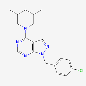 molecular formula C19H22ClN5 B2439263 1-(4-chlorobenzyl)-4-(3,5-dimethylpiperidin-1-yl)-1H-pyrazolo[3,4-d]pyrimidine CAS No. 612523-93-0