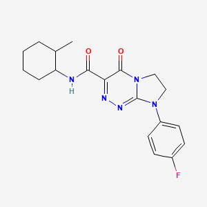 molecular formula C19H22FN5O2 B2439269 8-(4-氟苯基)-N-(2-甲基环己基)-4-氧代-4,6,7,8-四氢咪唑并[2,1-c][1,2,4]三嗪-3-甲酰胺 CAS No. 946362-00-1