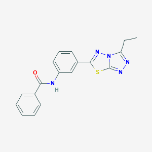 molecular formula C18H15N5OS B243927 N-[3-(3-ethyl[1,2,4]triazolo[3,4-b][1,3,4]thiadiazol-6-yl)phenyl]benzamide 
