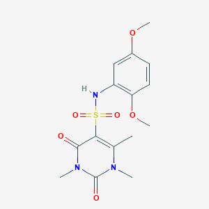 molecular formula C15H19N3O6S B2439280 N-(2,5-二甲氧基苯基)-1,3,4-三甲基-2,6-二氧代嘧啶-5-磺酰胺 CAS No. 893343-13-0