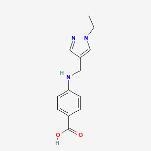 molecular formula C13H15N3O2 B2439282 4-(((1-乙基-1H-吡唑-4-基)甲基)氨基)苯甲酸 CAS No. 1006963-85-4