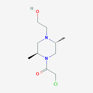 molecular formula C10H19ClN2O2 B2439283 2-Chloro-1-[(2S,5R)-4-(2-hydroxyethyl)-2,5-dimethylpiperazin-1-yl]ethanone CAS No. 2411177-82-5