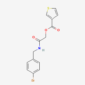 molecular formula C14H12BrNO3S B2439289 2-((4-溴苯甲基)氨基)-2-氧代乙基噻吩-3-羧酸酯 CAS No. 1794741-95-9