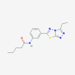 molecular formula C16H19N5OS B243929 N-[3-(3-ethyl[1,2,4]triazolo[3,4-b][1,3,4]thiadiazol-6-yl)phenyl]pentanamide 