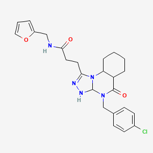 3-{4-[(4-chlorophenyl)methyl]-5-oxo-4H,5H-[1,2,4]triazolo[4,3-a]quinazolin-1-yl}-N-[(furan-2-yl)methyl]propanamide