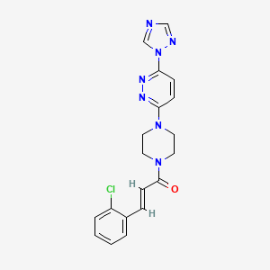 molecular formula C19H18ClN7O B2439295 (E)-1-(4-(6-(1H-1,2,4-triazol-1-yl)pyridazin-3-yl)piperazin-1-yl)-3-(2-chlorophenyl)prop-2-en-1-one CAS No. 1798404-29-1