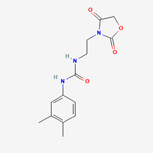 molecular formula C14H17N3O4 B2439296 1-(3,4-Dimethylphenyl)-3-[2-(2,4-dioxo-1,3-oxazolidin-3-yl)ethyl]urea CAS No. 2319725-43-2