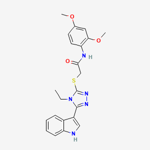 N-(2,4-dimethoxyphenyl)-2-((4-ethyl-5-(1H-indol-3-yl)-4H-1,2,4-triazol-3-yl)thio)acetamide