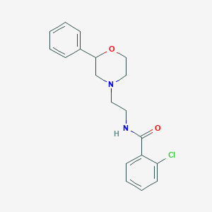 molecular formula C19H21ClN2O2 B2439300 2-chloro-N-(2-(2-phenylmorpholino)ethyl)benzamide CAS No. 954045-91-1