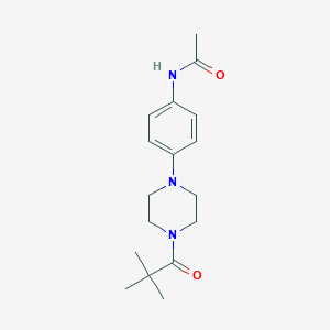 molecular formula C17H25N3O2 B243931 N-{4-[4-(2,2-dimethylpropanoyl)piperazin-1-yl]phenyl}acetamide 