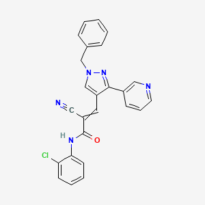 3-[1-benzyl-3-(pyridin-3-yl)-1H-pyrazol-4-yl]-N-(2-chlorophenyl)-2-cyanoprop-2-enamide
