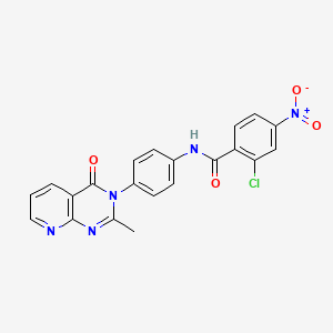 2-chloro-N-(4-(2-methyl-4-oxopyrido[2,3-d]pyrimidin-3(4H)-yl)phenyl)-4-nitrobenzamide