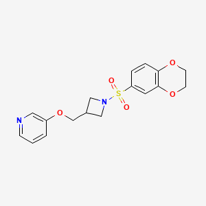 3-[[1-(2,3-Dihydro-1,4-benzodioxin-6-ylsulfonyl)azetidin-3-yl]methoxy]pyridine