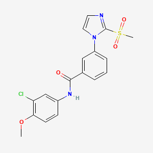 N-(3-chloro-4-methoxyphenyl)-3-(2-(methylsulfonyl)-1H-imidazol-1-yl)benzamide