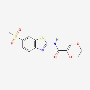 N-(6-(methylsulfonyl)benzo[d]thiazol-2-yl)-5,6-dihydro-1,4-dioxine-2-carboxamide